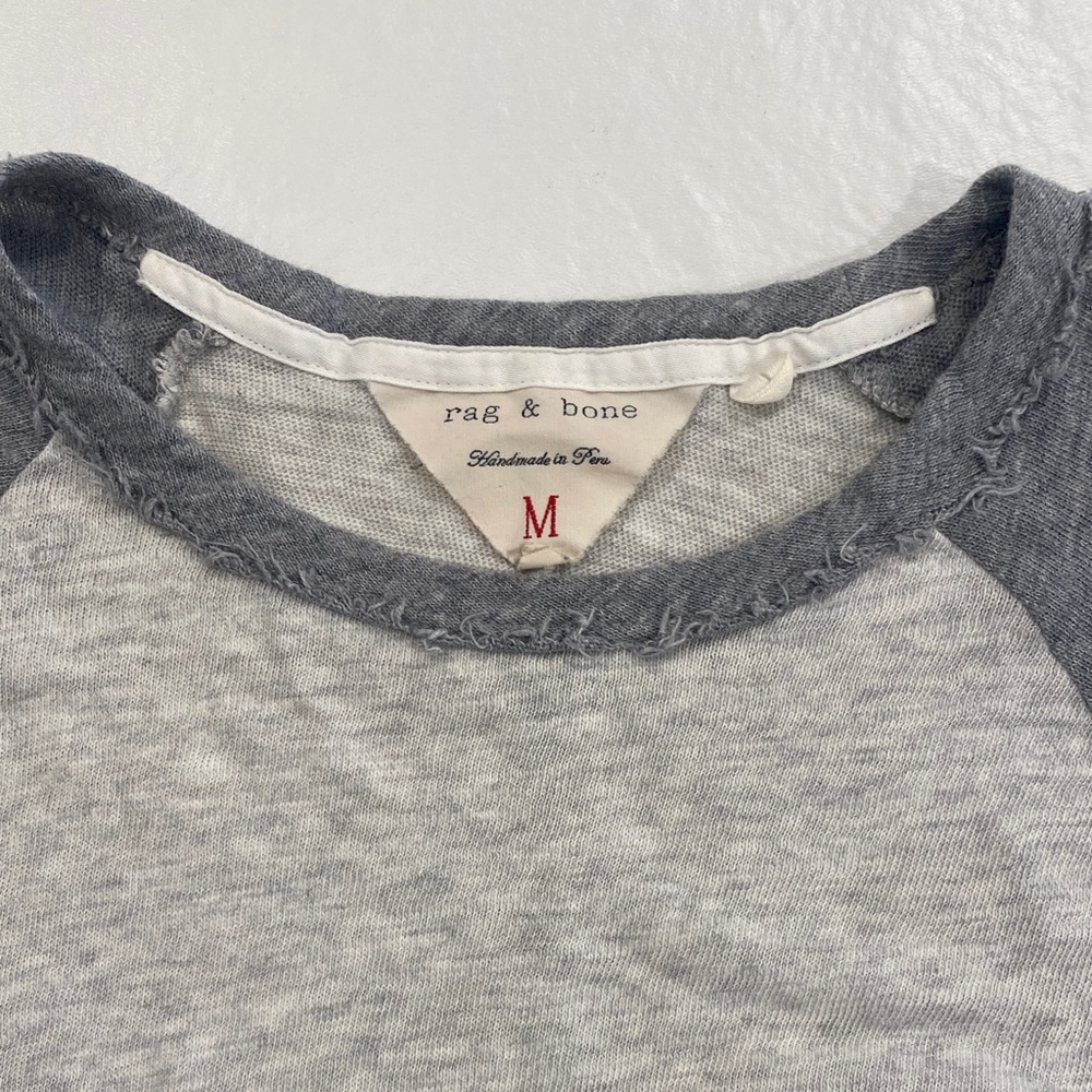 Rag & Bone Heather Gray Frayed Crewneck